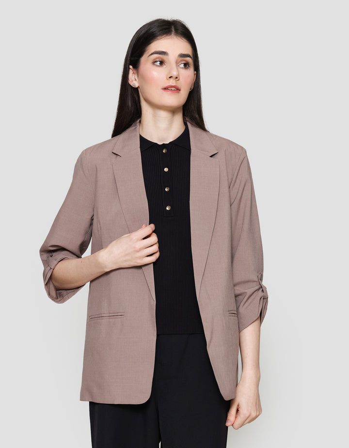 Connexion Rolled Up Sleeve Blazer Oversized Wanita