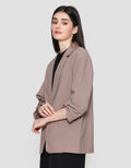 Connexion Rolled Up Sleeve Blazer Oversized Wanita