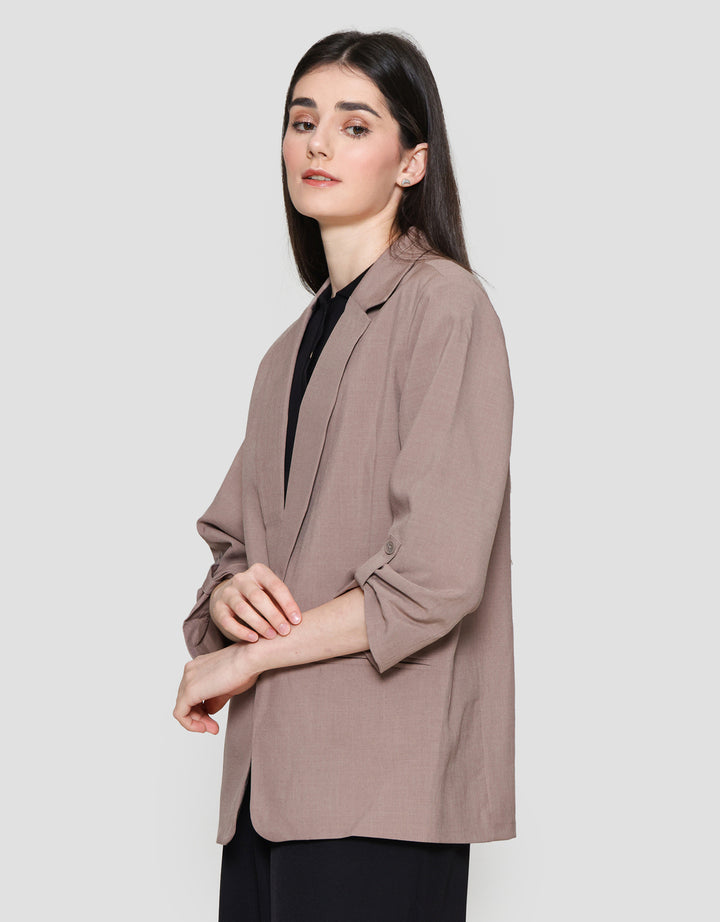 Connexion Rolled Up Sleeve Blazer Oversized Wanita