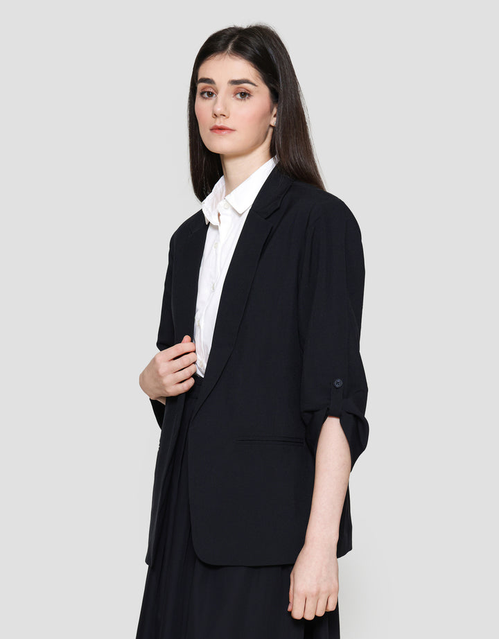 Connexion Rolled Up Sleeve Blazer Oversized Wanita