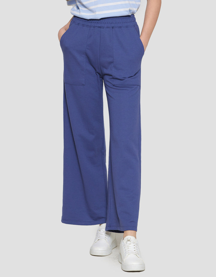 Nevada Terry Solid Wide Leg Relax Women's Long Pants