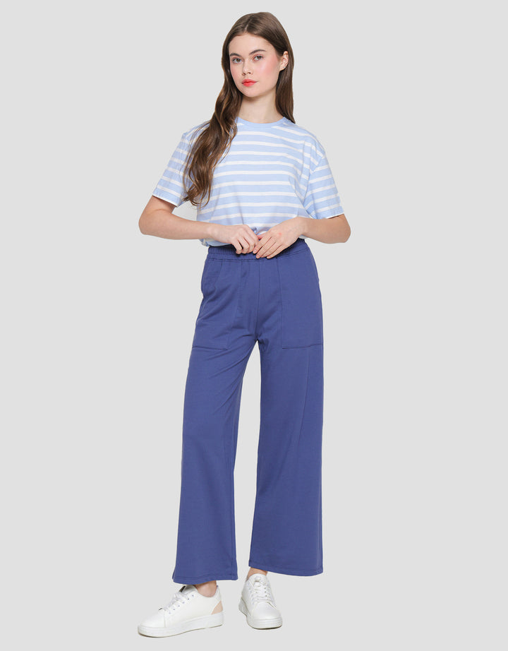 Nevada Terry Solid Wide Leg Relax Women's Long Pants