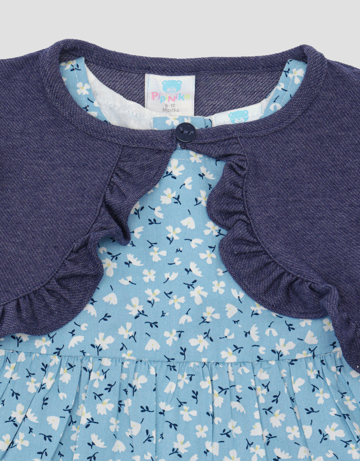 Pipiniko Cardigan Floral Midi Dress Anak Perempuan
