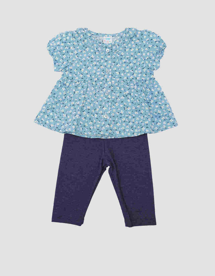 Pipiniko Floral Set Denim Anak Perempuan