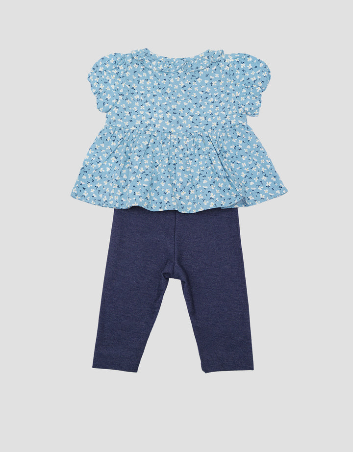 Pipiniko Floral Set Denim Anak Perempuan