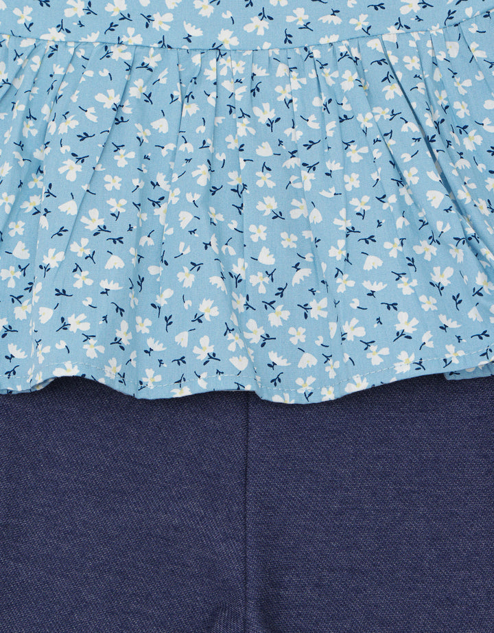 Pipiniko Floral Set Denim Anak Perempuan