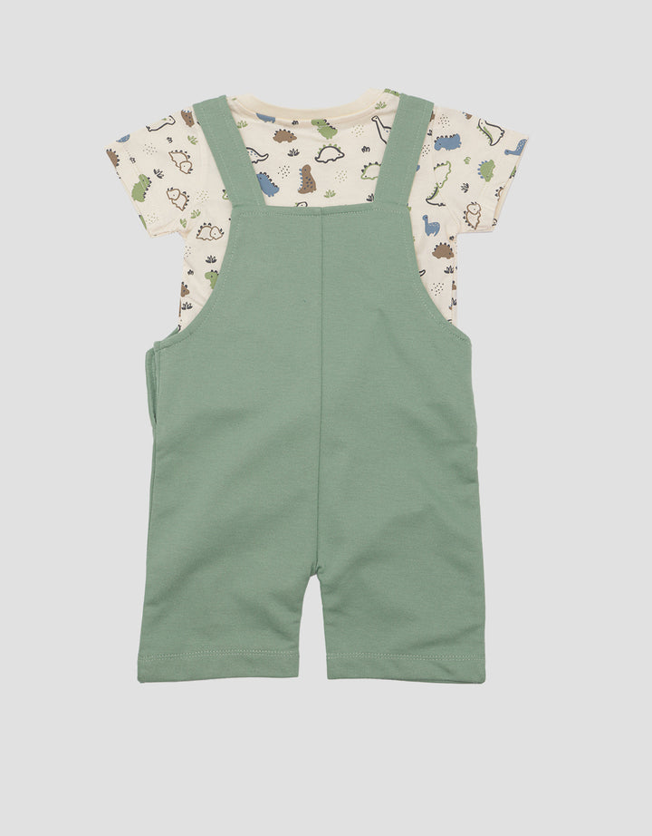 Pipiniko Dino Bordir Handuk Overall Anak Laki-laki