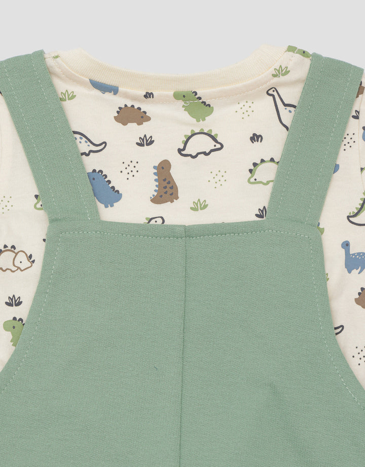 Pipiniko Dino Bordir Handuk Overall Anak Laki-laki