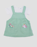 Pipiniko Twill Unicorn Pocket Midi Dress Overall Girls