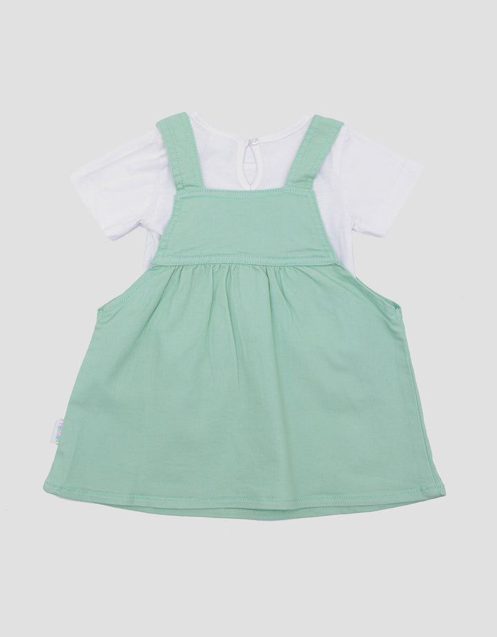 Pipiniko Twill Unicorn Pocket Midi Dress Overall Girls