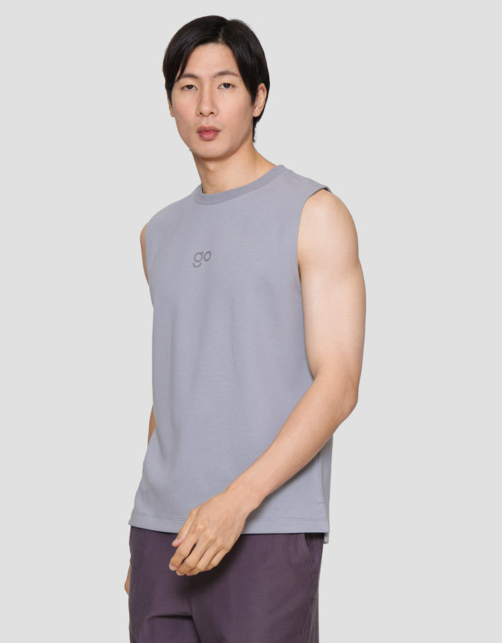 Suko Kaos Kerah Bulat Tanpa Lengan Pria