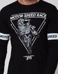 Cardinal Jeans Long Sleeve T-Shirt Motor Speed ​​Race Print