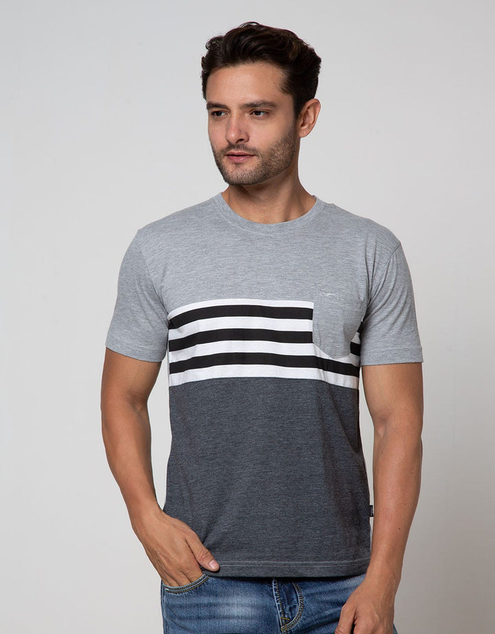 Cardinal Jeans Triple Stripe Short Sleeve T-Shirt
