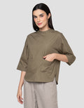 Cardinal Femme Round Neck Blouse Wanita