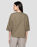 Cardinal Femme Round Neck Blouse Wanita