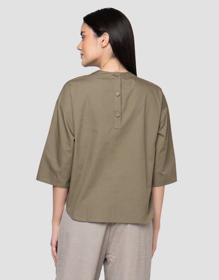 Cardinal Femme Round Neck Blouse Wanita
