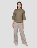 Cardinal Femme Round Neck Blouse Wanita