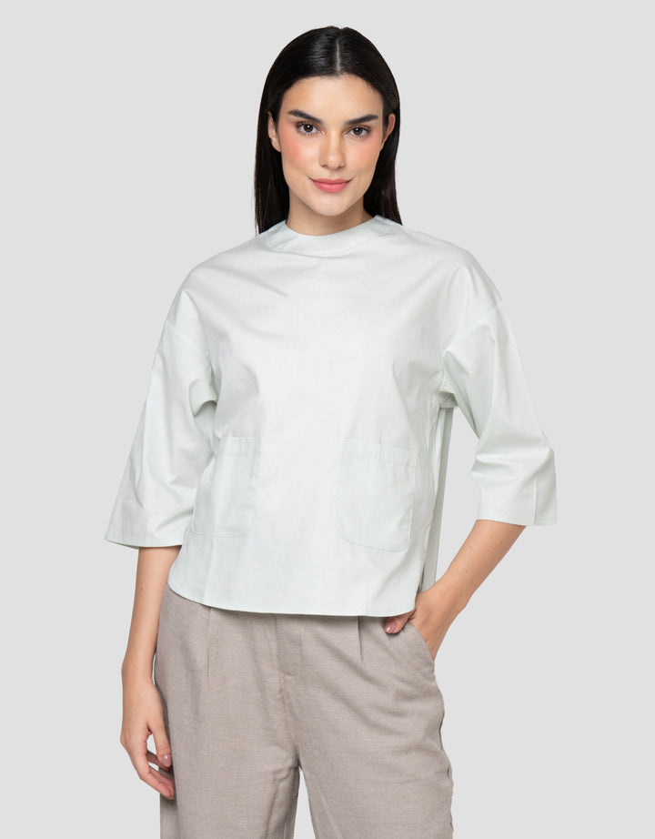 Cardinal Femme Round Neck Blouse Wanita