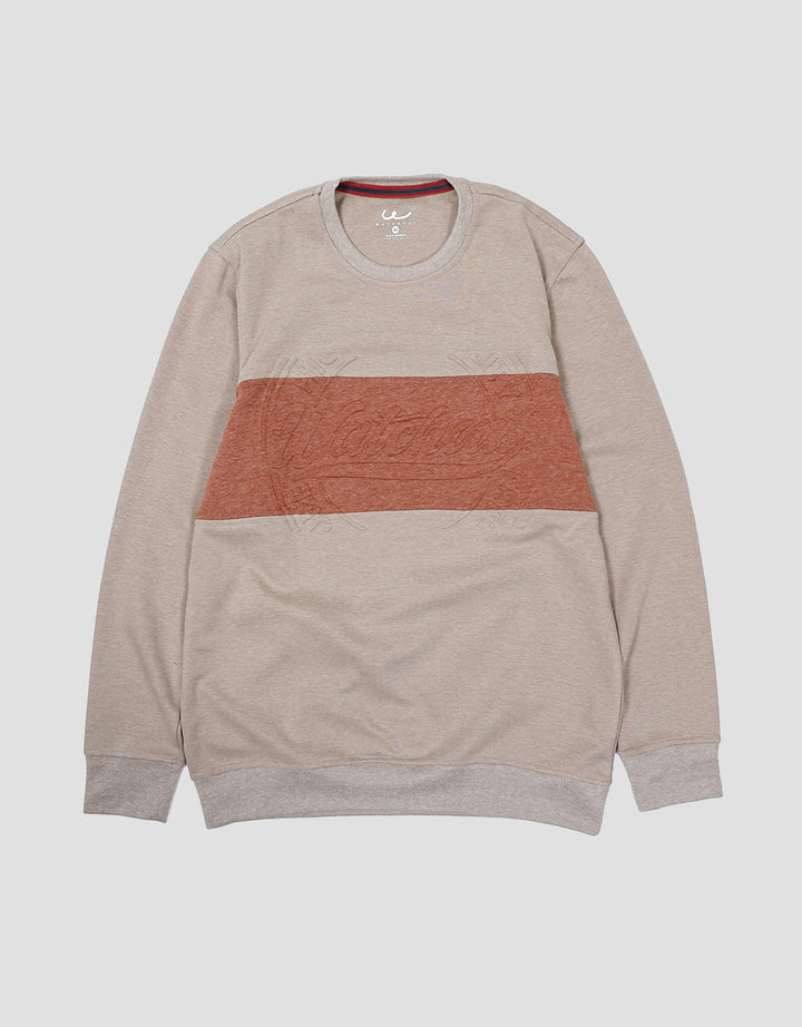 Watchout Jeans JK200260006 Cut And Sew Embossed Sweater Pria