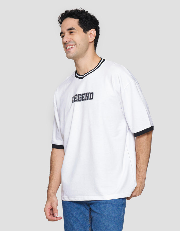 Nevada Oversize Varsity Print Kaos Lengan Pendek Pria
