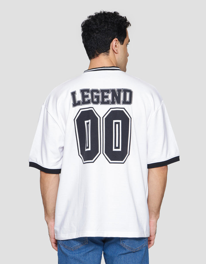 Nevada Oversize Varsity Print Kaos Lengan Pendek Pria