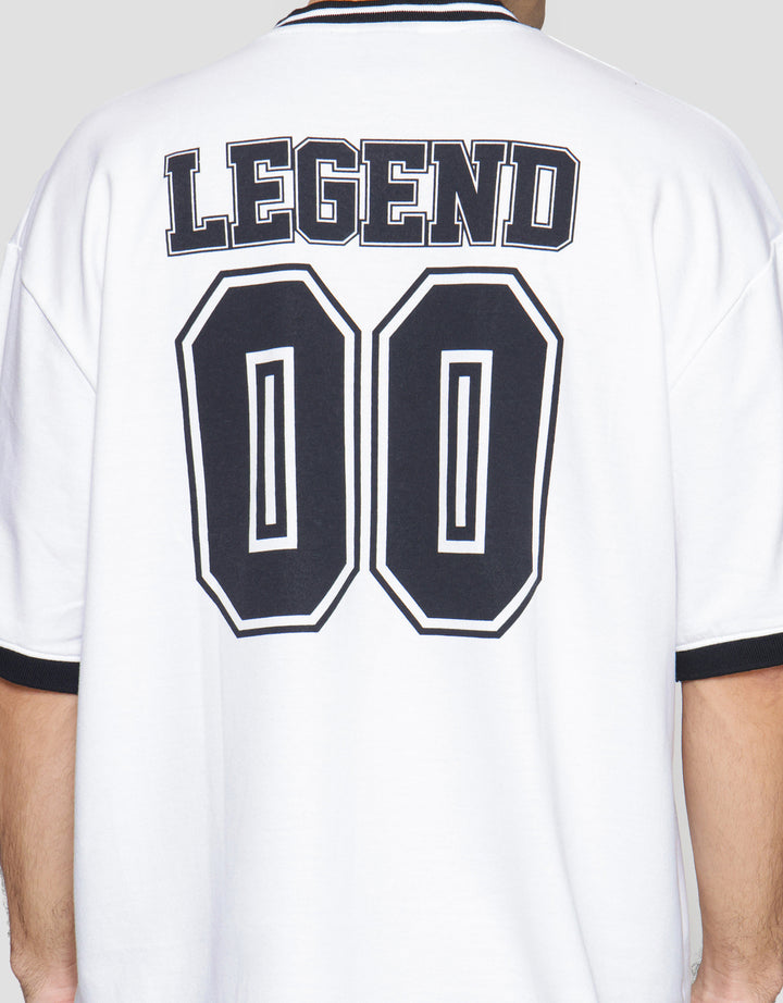 Nevada Oversize Varsity Print Kaos Lengan Pendek Pria