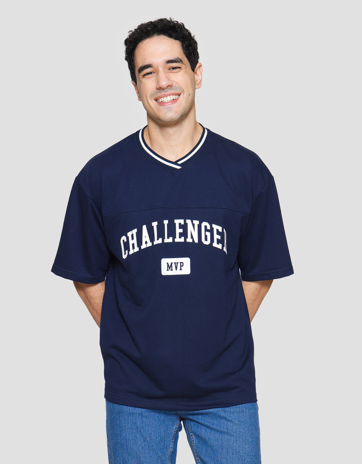 Nevada Challenger Oversize Varsity Kaos Lengan Pendek Pria