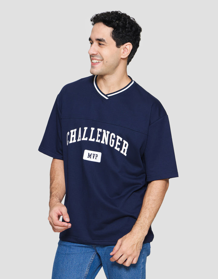 Nevada Challenger Oversize Varsity Kaos Lengan Pendek Pria