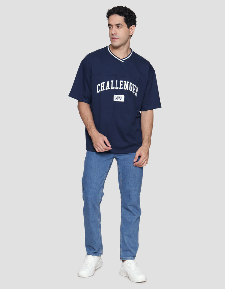 Nevada Challenger Oversize Varsity Kaos Lengan Pendek Pria