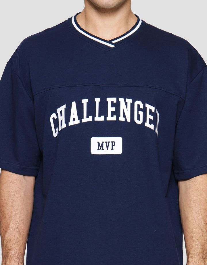 Nevada Challenger Oversize Varsity Kaos Lengan Pendek Pria