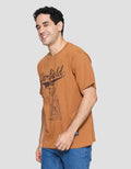 Nevada Garfield Varsity Print Kaos Lengan Pendek Pria