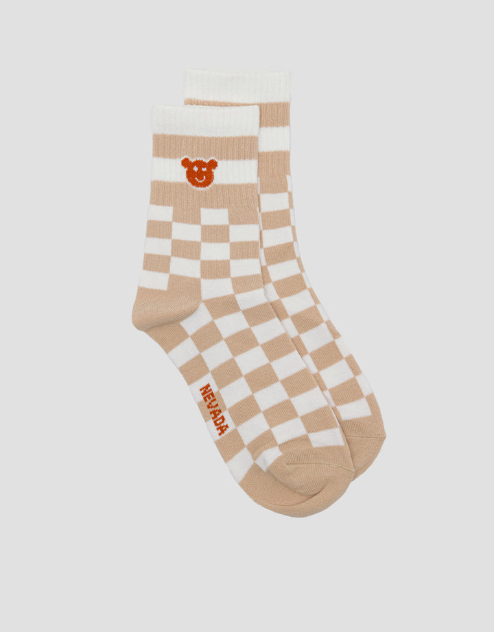 Nevada Checked Bear Kids Quarter Socks