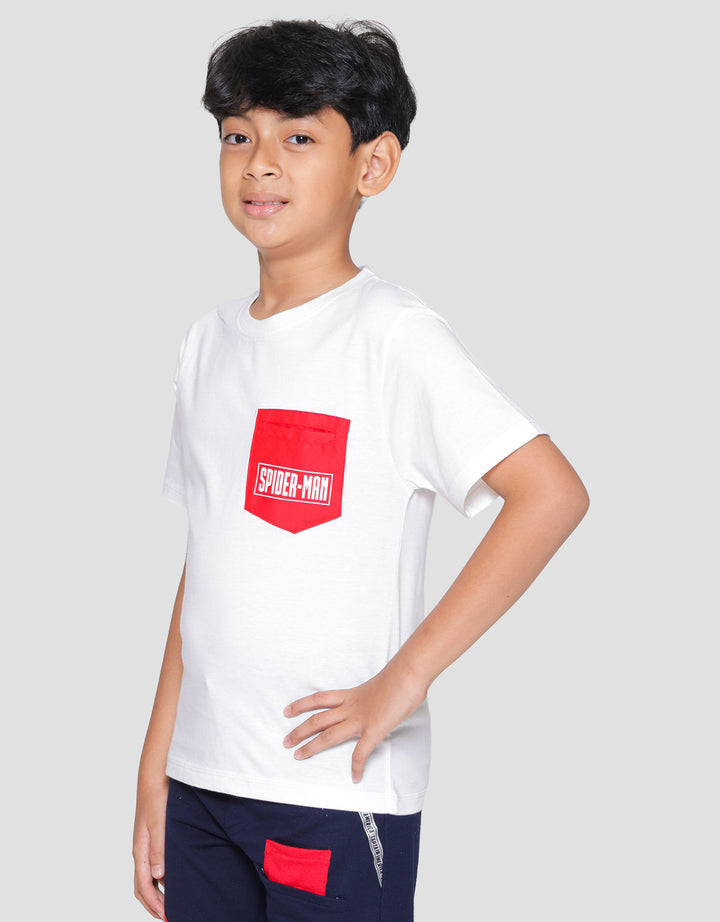 Marvel Spiderman Parasut Print Kaos Lengan Pendek Anak Laki-laki