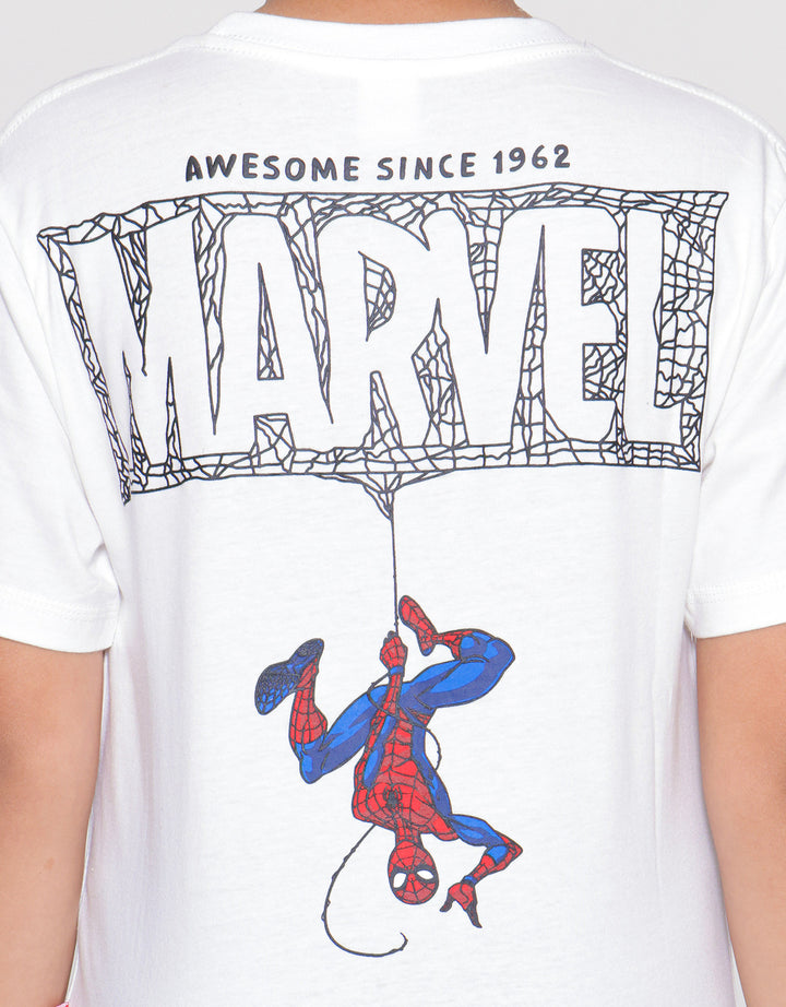 Marvel Spiderman Parasut Print Kaos Lengan Pendek Anak Laki-laki