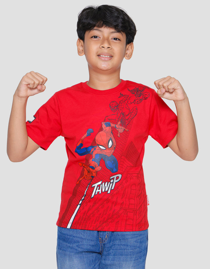 Marvel Spiderman Hanging Kaos Anak Laki-laki