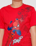 Marvel Spiderman Hanging Kaos Anak Laki-laki
