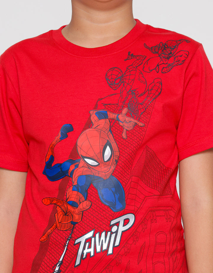 Marvel Spiderman Hanging Kaos Anak Laki-laki