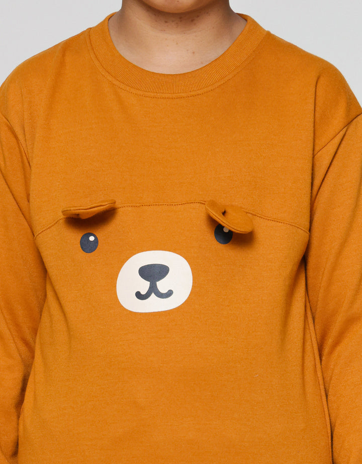 Little M Oversized Aplikasi Kuping Bear Sweater Anak Laki-laki