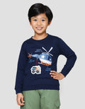 Little M Aplikasi Helicopter Sweater Anak Laki-laki