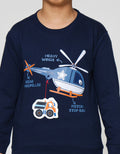 Little M Aplikasi Helicopter Sweater Anak Laki-laki