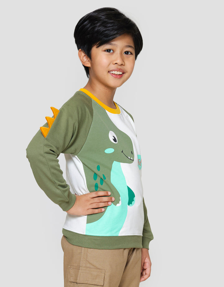 Little M Raglan Dino Sweater Anak Laki-laki
