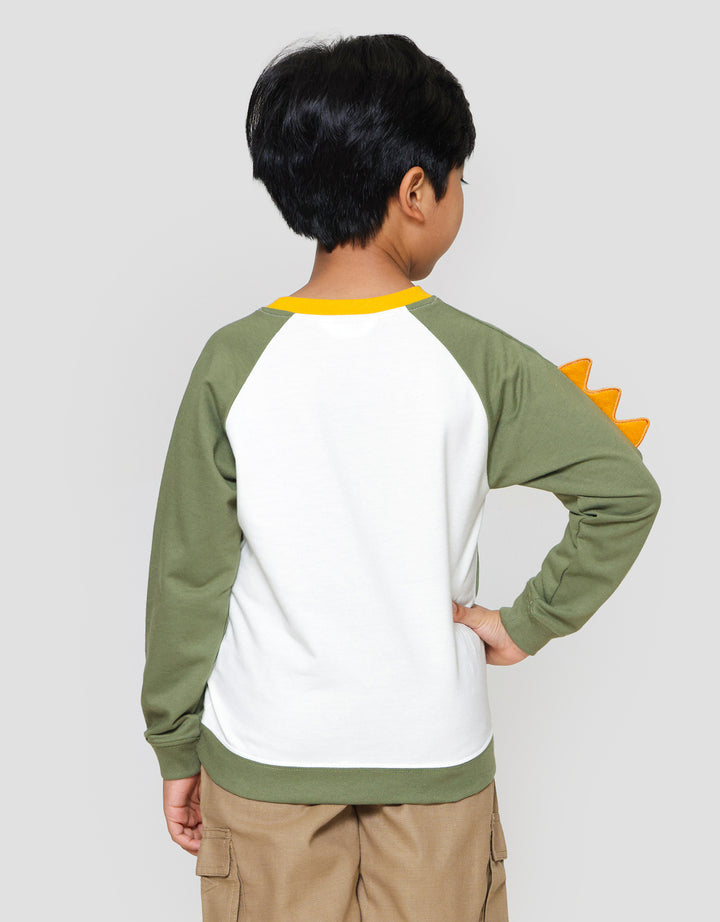 Little M Raglan Dino Sweater Anak Laki-laki