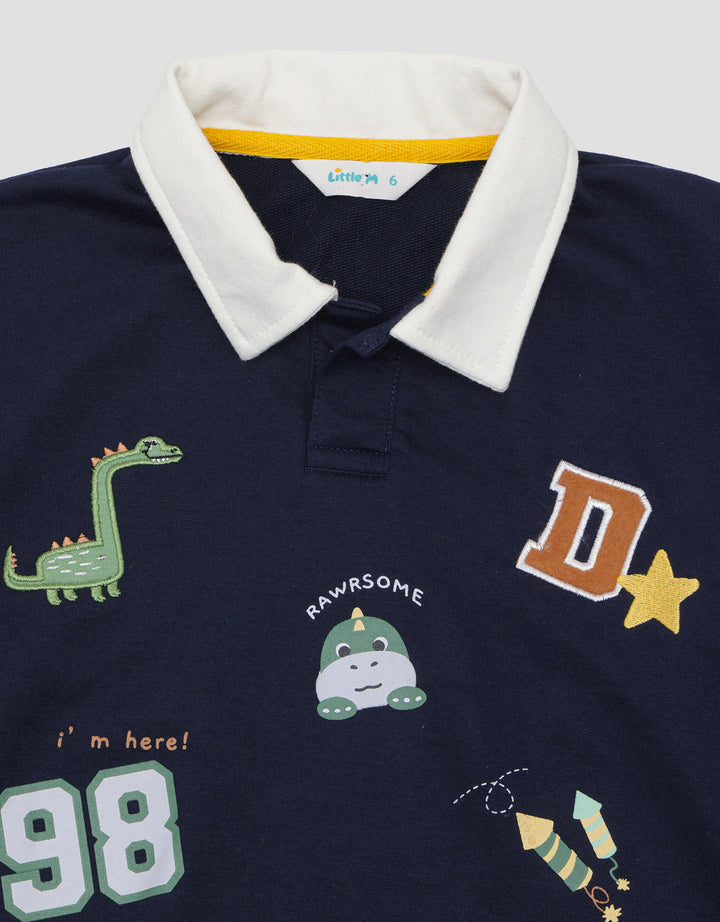 Little M Oversized Polo Dino All Star Sweater Anak Laki-Laki