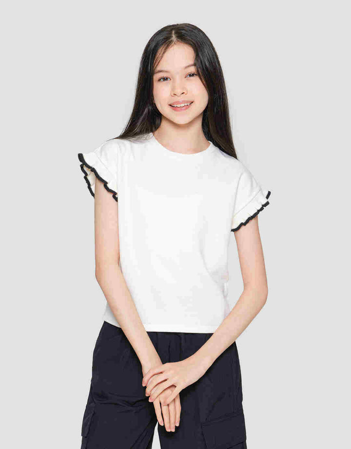 Aero Basic Rib Geber Kecil Kaos Lengan Pendek Anak Perempuan