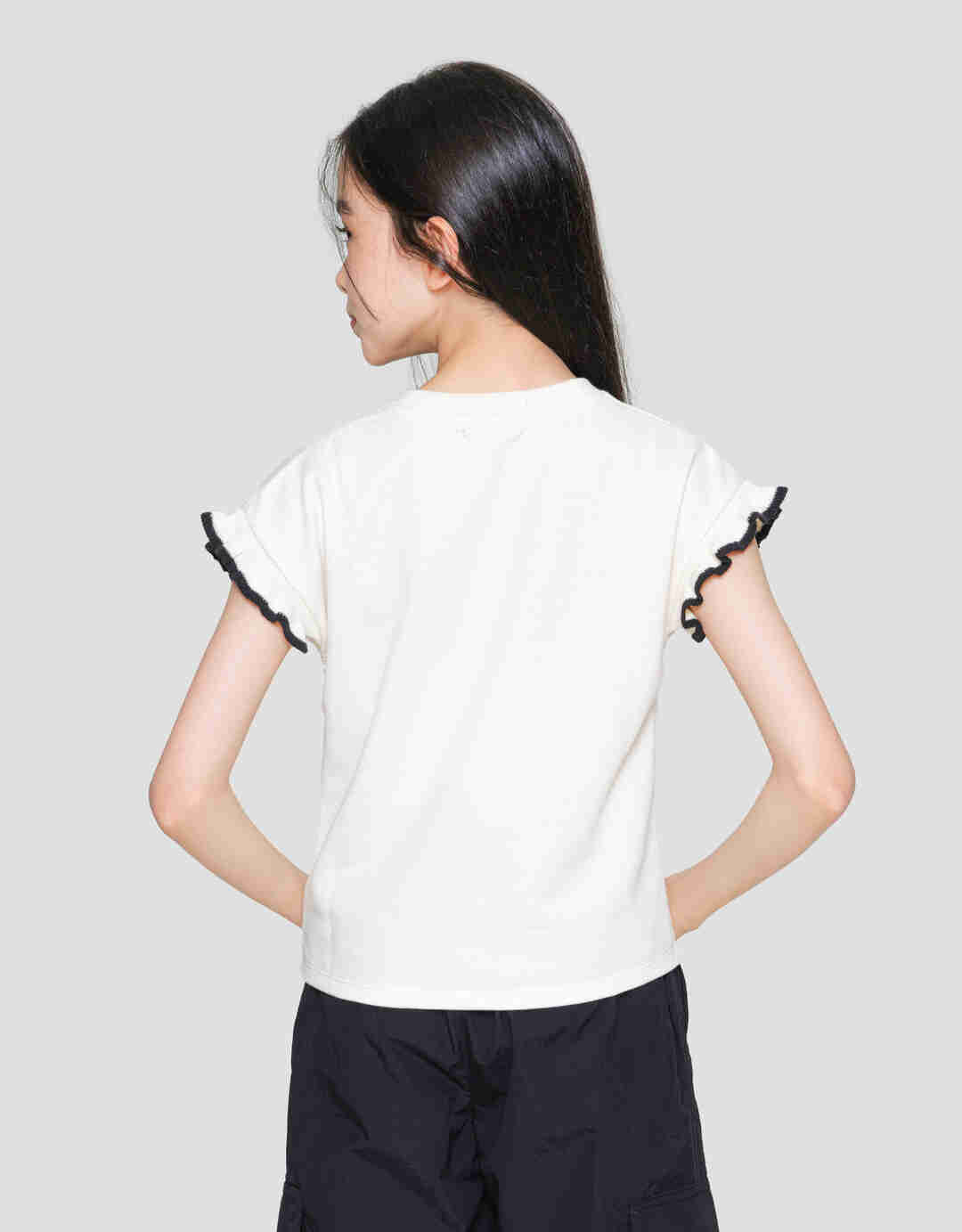 Aero Basic Rib Geber Kecil Kaos Lengan Pendek Anak Perempuan