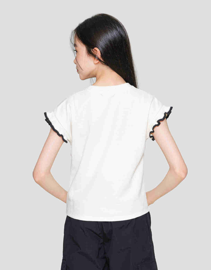 Aero Basic Rib Geber Kecil Kaos Lengan Pendek Anak Perempuan