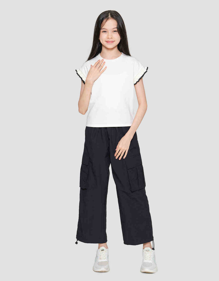 Aero Basic Rib Geber Kecil Kaos Lengan Pendek Anak Perempuan