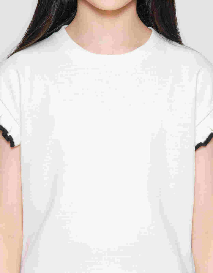 Aero Basic Rib Geber Kecil Kaos Lengan Pendek Anak Perempuan