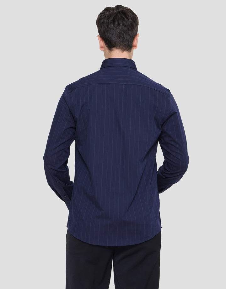 Cole Double Stripe Cotton Men's Long Sleeve Shirt