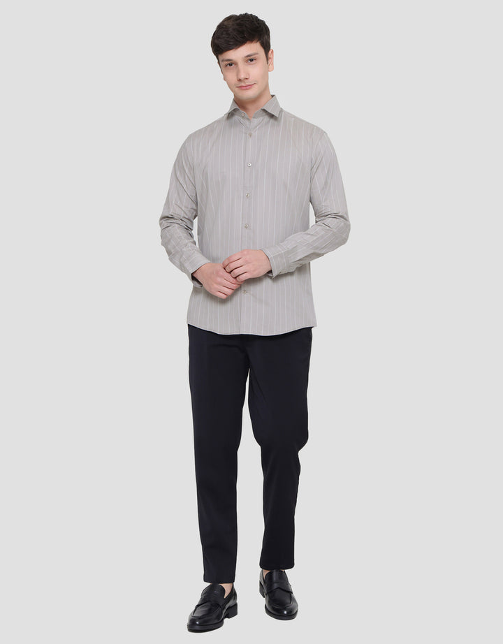 Cole Double Stripe Cotton Men's Long Sleeve Shirt